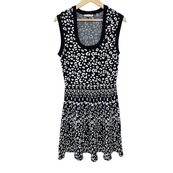 Rebecca Taylor Leopard print skater knit dress size L‎ - Picture 2 of 8